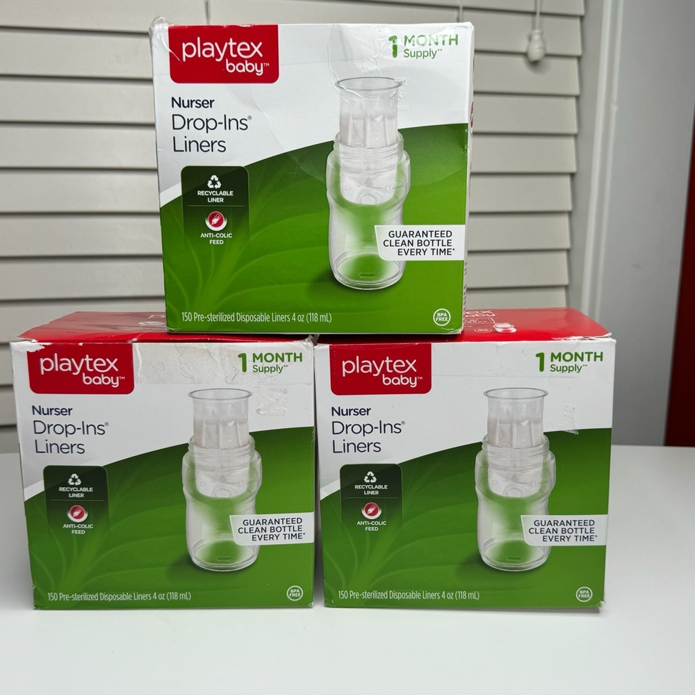 Playtex Baby Nurser Drop Ins Liners 3 NEW Boxes 150 in each box 4 oz each